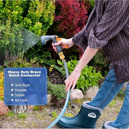 Garden Hose Quick Connector, 6 Sets Solid Brass Quick Connect 3/4 Inch GHT Thread Fitting Connect Kit No-Leak Water Hose Connectors (Female+Male)