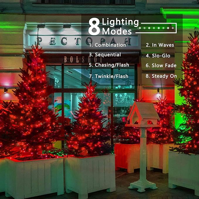 Brizled Red Christmas Lights, 78.74ft 240 LED String Lights, Mini Christmas String Lights Outdoor Connectable, 8 Modes Xmas Light Plug in Waterproof for Indoor Xmas Halloween Tree Party Garden Decor
