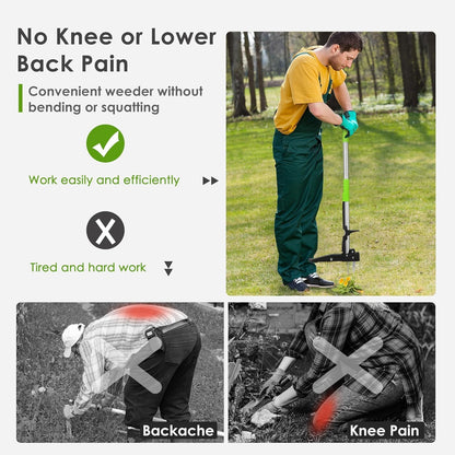 ORIENTOOLS 4 Claws Weed Puller Tool, Stand Up Weed Puller with Long Ergonomic Handle, Weed Puller Tool Stand Up Heavy Duty, Dandelion Picker, Garden Tools for Weeding, Weed Remover Tool for Lawn, Yard