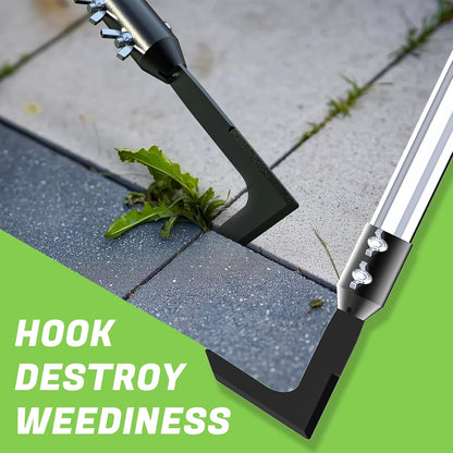 Crack Weeder Tool Set, Manual Stainless Steel Crevice Weeding Tool with Adjustable Handle for Moss & Weed Removal in Driveways, Patios, Pavers, Garden Cracks