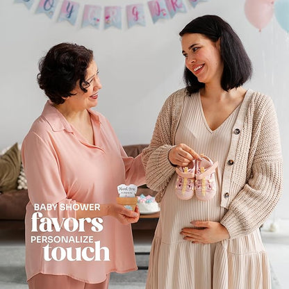 Set of 6 Seed Paper – 6 Pink Onesie & 6 Orange Pots with Stickers for Baby Shower, Gender Reveal, Birthday, Mother's Day & Other Milestone Celebrations