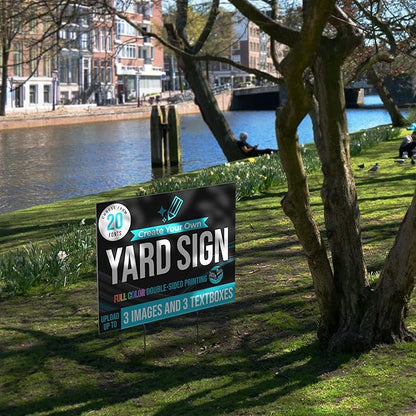 24x18" Double Sided Custom Yard Sign with Metal Stakes, Personalized Full Color Corrugated Yard Sign for Outdoors, Front and Back Custom Printed Personalized Lawn Signs (Design 7)