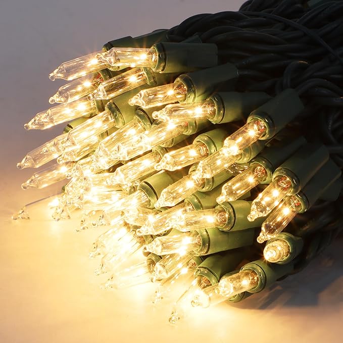 Clear Christmas String Lights, 100 Count, Incandescent Mini Christmas Lights, Connectable Xmas Tree Light for Indoor Outdoor Garland Birthday Holiday Wedding Festival Party
