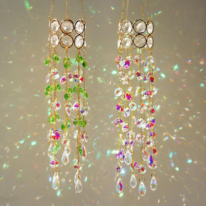 HDCRYSTALGIFTS 2 Pack Crystal Suncatchers for Window Hanging, Rainbow Maker Crystal Prism Sun Catcher Indoor Window Outdoor Home Garden Decor Retirement Gift