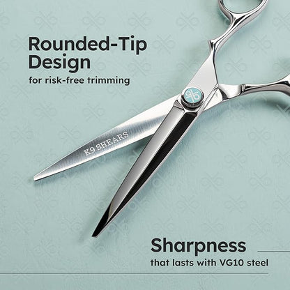 K9 6.5" Hair Scissors for Slide Cutting – Creating Clean, Defined Lines for a Polished haircut, Handcrafted, Ergonomic Handle, Barber Shears Made with Premium VG10 Steel for Superior Durability