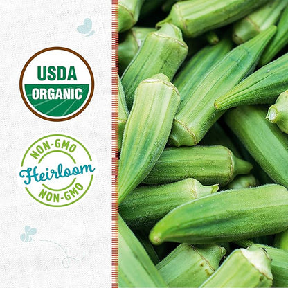 Back to The Roots 100% Organic Heirloom Seeds - Okra Value Pack(2.8g Total)