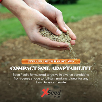 X-Seed Hardy Lawn Grass Seed Mixture - Durable, Long-Lasting Lawn Solution for Full Sun, Withstands Extreme Temperatures & Heavy Traffic, Ideal for Backyards, 20 lbs.