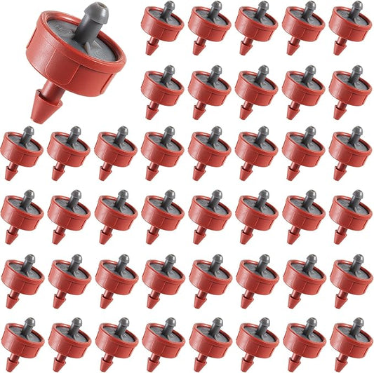 60Pcs 0.75 GPH Pressure Compensating Irrigation Spot Drippers,Constant Flow Barb Outlet Watering Dripper Emitters Heads Parts for 1/4 Inch Watering Tubing Line for Garden Pots Plants Irrigation System