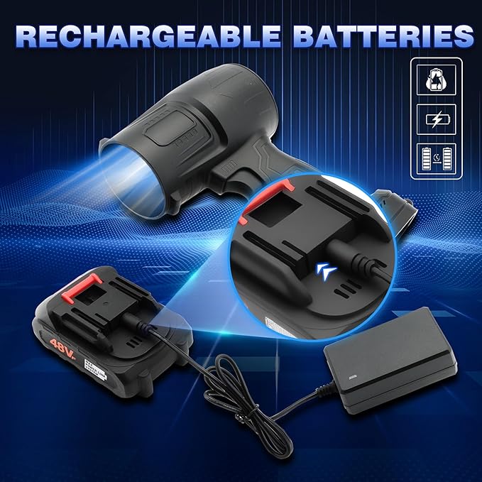 Cordless Leaf Blower Portable Dust Cleaner Handheld Lightweight Blowers for Patio Garden Cleaning, car Blower for Drying,Camping Gift （Black）