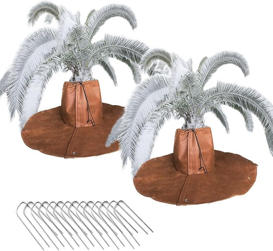 2 Pack Winter Protection for Palm Trees Root - Palm Root Protection Bag, Thermal Plant Cover Protector with Drawstring for Plants and Trees up to 13inch Diameter, Double Insulation, Reusable