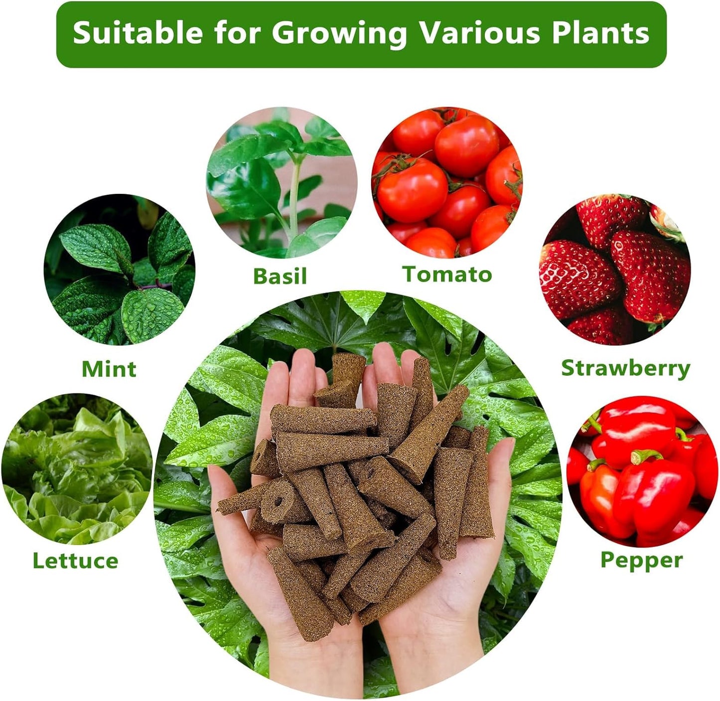 kathson 100PCS Grow Sponges for Hydroponics,Garden Cube Grow Sponges,Replacement Garden Seed Starter Pods Hydroponic Growing System,Hydroponics Sponge Kit with 10 Plant Labels and 1 Tweezer