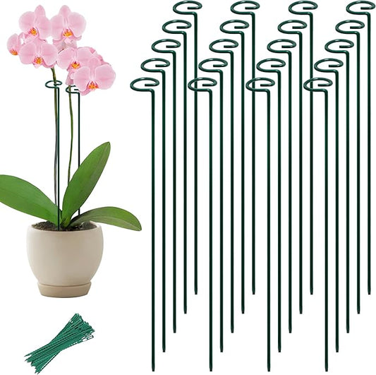 36” Tall Plant Stakes, 20 Pack Plant Support Stakes,6mm Heavy-Duty Metal Garden Stakes, Flower Stakes for Lilies, Dahlias, Gladiolus, Sunflowers, Tomato, Clematis