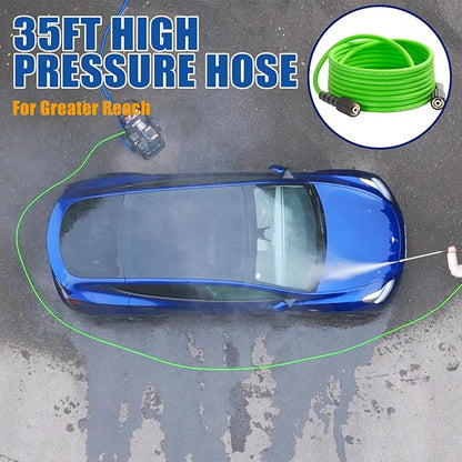 TOOLCY Gas Powered Pressure Washer, 3200 PSI and 2.6 Max GPM, Reinforced Pump, 35FT Extended Power Hose, Kink-Less Swivel Gun with & 5 Nozzles, for Cars/Fences/Driveways/Homes/Patios