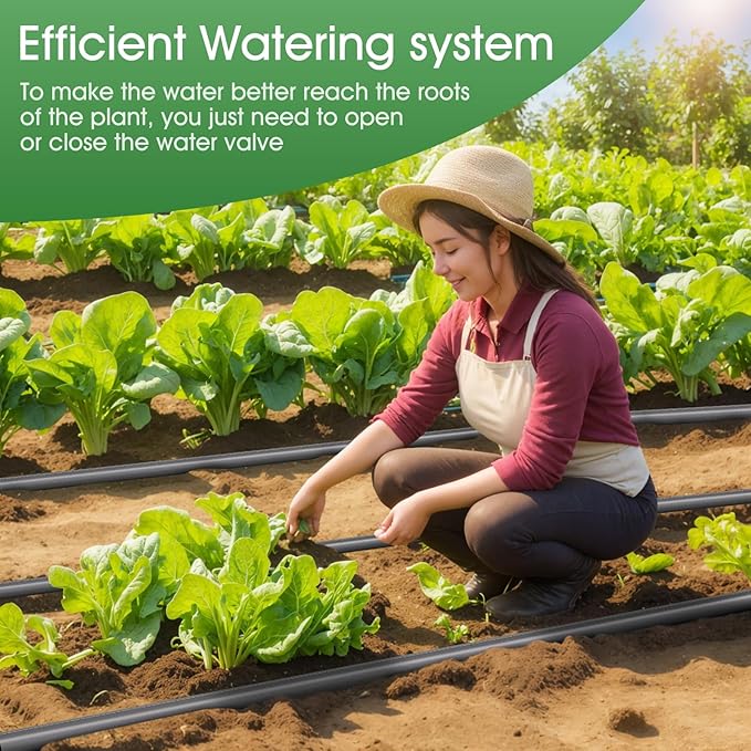 Flat Soaker Hose 50 FT*2Pack for Garden Beds, Linkable Drip Irrigation Hose, Double-Layer PVC, Leakproof & Kink-Resistant, Even Seepage Saves up to 80% Water