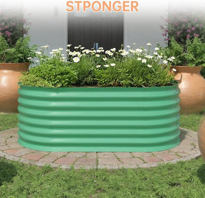 4x2x2 ft Galvanized Raised Garden Bed Outdoor, 24 in Tall Metal Planter Box for Flowers Herbs Vegetables, Rust-Resistant Raised Garden Beds for Gardening, Easy Assembly Outdoor Garden Box & Planters