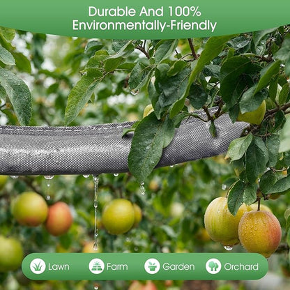 Flat Soaker Hose 50 ft for Garden Beds, Linkable Drip Irrigation Hose, Double-Layer PVC, Leakproof & Kink-Resistant, Even Seepage Saves up to 80% Water