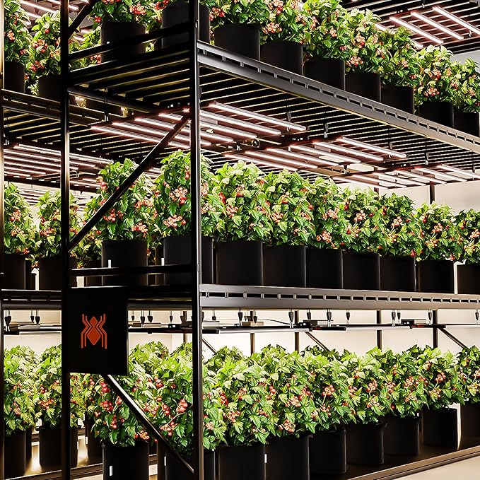 Spider Farmer SE7000 730W LED Grow Lights, Samsung LM301H EVO Diodes, 2025 Upgraded Remote App Control, 5x5ft Coverage Dimmable Daisy Chain Commercial Bar Style LED Growing Lamp, Vertical Farming