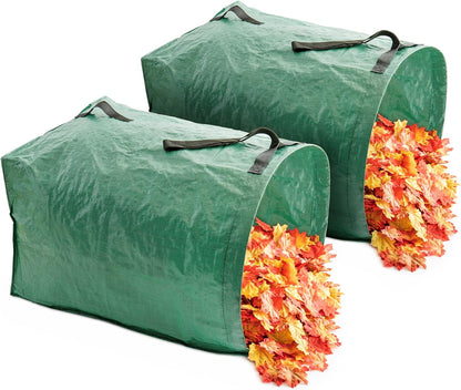 MEKKAPRO Big Gulp Leaf Bags, 2-Pack Lawn Bags with Reinforced Handles, 53 Gallon, Reusable Yard Waste, Garden Waste Bag, Garden Bag for Debris, Lawn Leaf Collector