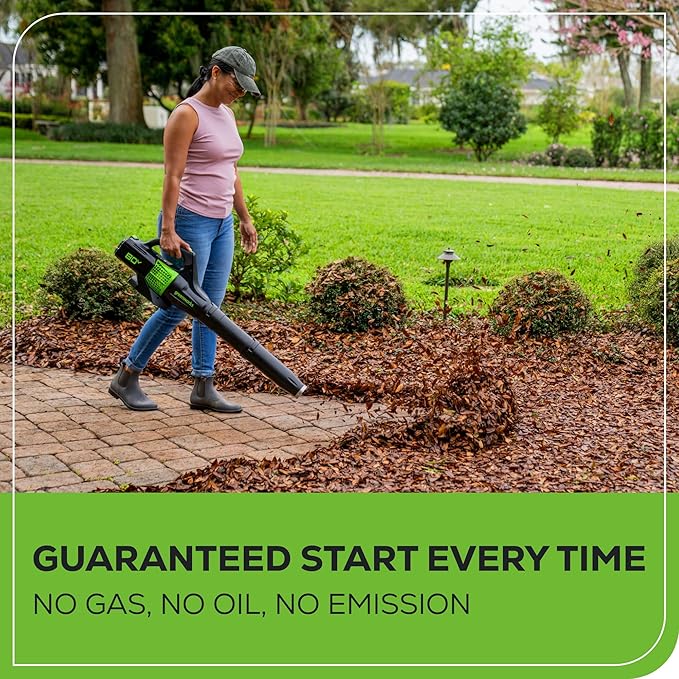 Greenworks 80V (145 MPH / 580 CFM / 75+ Compatible Tools) Cordless Brushless Axial Leaf Blower, 2.5Ah Battery and Charger Included