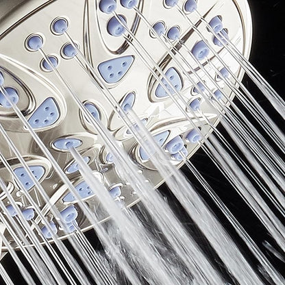 AquaDance Antimicrobial/Anti-Clog High-Pressure 6-setting Hand Shower with Nozzle Protection from Growth of Mold, Mildew & Bacteria for Stronger Shower! - Sunset Blue
