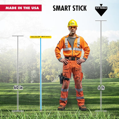 T&T Tools 60-Inch Smart Stick Metal Soil Probe – 3/8" Heavy Duty Round Metal Rod with T-Handle for Penetrating Ground – Plumbing, Landscaping, Locating Septic Tanks, Gas & Water Lines, Tiles -1 Pack
