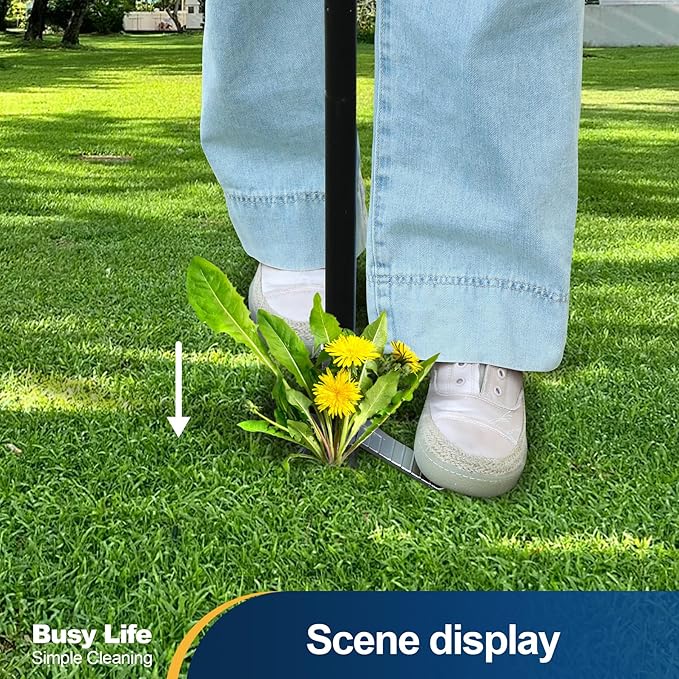 Yocada Stand Up Weed Puller Tool 62.59“ Long Handle 4-Claw Steel Head Design Weeder Stick Easily Remove Weeds Roots Remover for Garden & Lawn Care