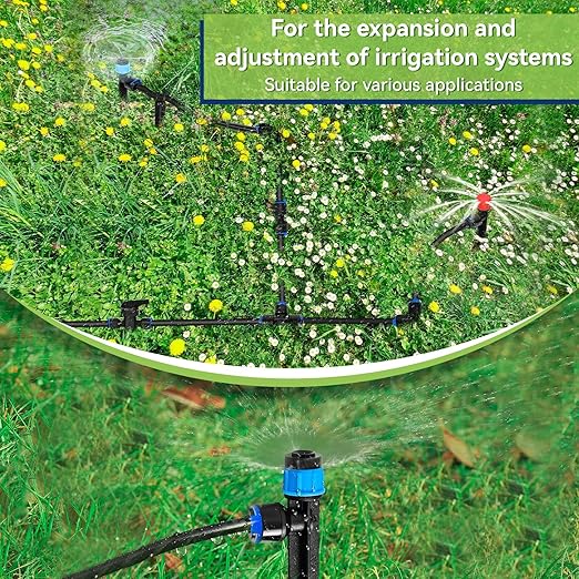 10PCS 1/4 inch Tubing Drip Irrigation Emitters Sprayer,360 Degree Drip Emitter Sprayer with Stake, Irrigation Dripper Sprinklers for Drip Irrigation System