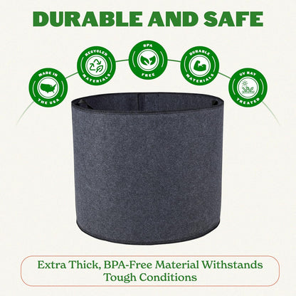 Epic Gardening 1 Pack 60 Gallon Grow Bags with Handles (Unlined) - Heavy Duty Fabric Pots for Vegetables, Herbs & Flowers - Breathable Cloth Planters for Indoor & Outdoor Gardening, Moisture Retaining