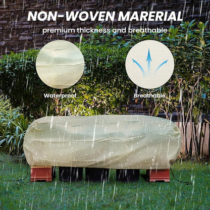 MIXC 2 Packs Plant Covers Freeze Protection, 43.3''x 15.8''x 17.7''Winter Plant Cover Cold Weather Tree Frost Cloth Warm Blankets Shrub Covers for Outdoor Plant