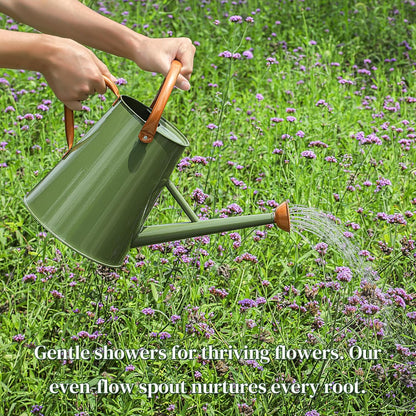 Metal Watering Can with Removable Spout, 1.5 Gallon Large Watering Cans for Plants, Galvanized Steel Gardening Water Can for Indoor & Outdoor Use, Watering Pot with Ergonomic Movable Handle
