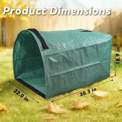 PHYEX 2 Pack 53-Gallon Reusable Leaf Bags with Flat Bottom Design - Dustpan Style Garden Bags for Easy Yard Waste Collection, Lightweight & Foldable