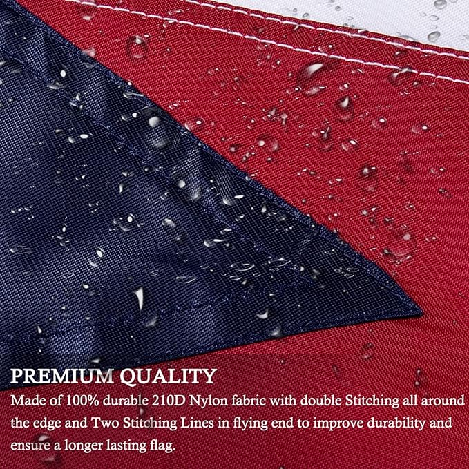 Ohio State 3x5 ft OH Flag - Heavy Duty 210D Nylon with Embroidered Stars - Outdoor/Indoor All Weather Burgee Flag with Strong Canvas Header/Brass Grommets/Sewn Stripes