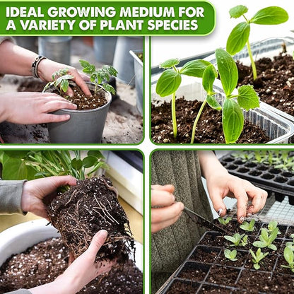 DUSPRO Recycle 4 QRT Seed Starter Soil Pre-Mixed Seed Starting Mix for Young Plant Seeds, Soilless Formula Moisture Retention, Aeration & Nutrient Seed Starting Soil 4in1