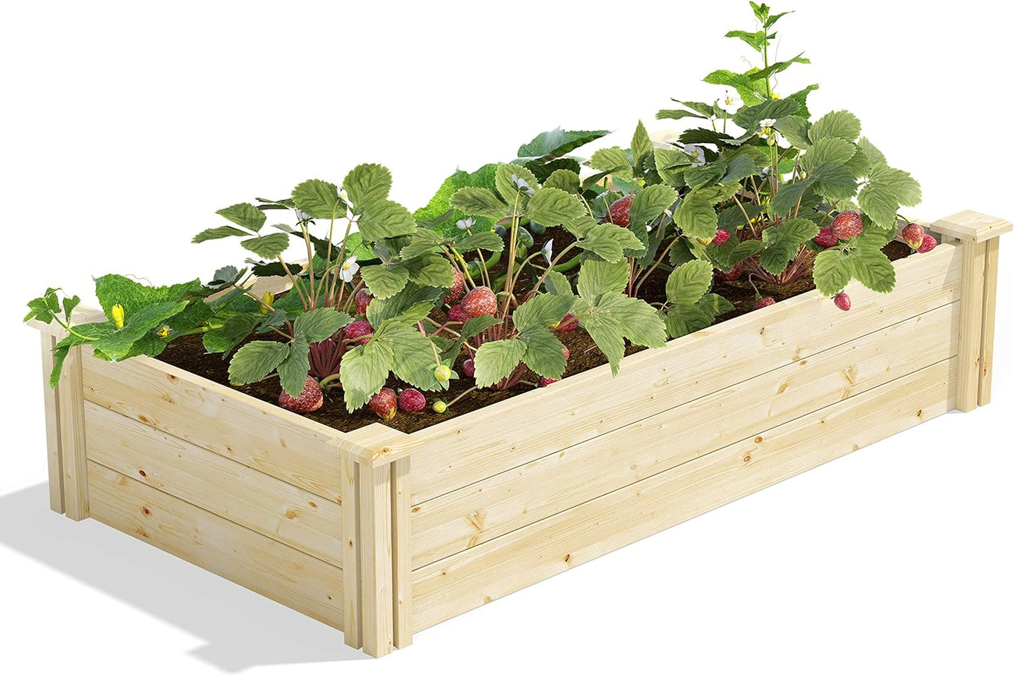 Greenes Fence Original Pine Raised Garden Bed, 2' x 4' x 10.5" - Made in USA with American Pine