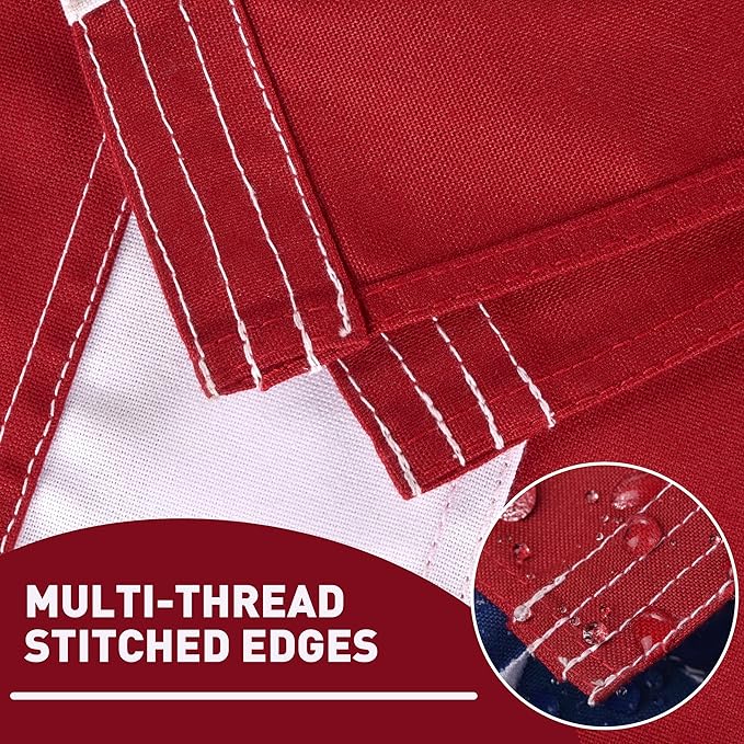 American Flag for Outside 3x5 FT, Deluxe Heavy Duty Spun Polyster, TearProof and Waterproof Super Tough Series, All Weather High Wind USA US Flag with Embroidered Stars, Sewn Stripes, Brass Grommets