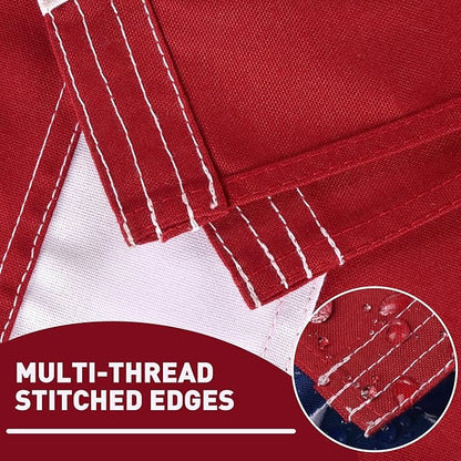 American Flag for Outside 3x5 FT, Deluxe Heavy Duty Spun Polyster, TearProof and Waterproof Super Tough Series, All Weather High Wind USA US Flag with Embroidered Stars, Sewn Stripes, Brass Grommets