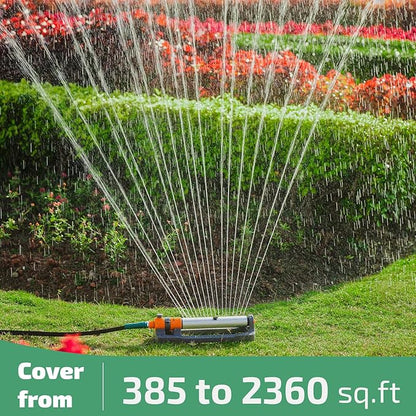 LINEX Oscillating Water Sprinklers for Yard, Garden and Lawn Sprinkler for Large Outdoor Area with Adjustable Spray