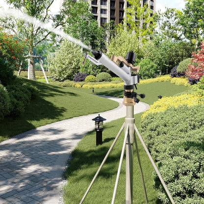 1.5" 360 Impact Adjustable Water Gun Spray Nozzle Set Large-Area Garden Farm Lawn