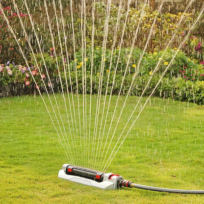 Eden 94095 Heavy Duty Turbo Oscillating Sprinkler, Covers Up to 4,000 sq. ft., 18 Precision Nozzles, Weighted Aluminum Base, Adjustable Range, Flow Control, Width Adjustment Tabs, Quick Connect Bundle
