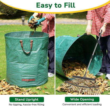 GreatBuddy 72 Gallon Reusable Yard Waste Bag,Heavy Duty,3 Pack Upright Lawn Bags with 4 Reinforced Handles for Garden Leaves and Waste Collection,Lightweight and Portable
