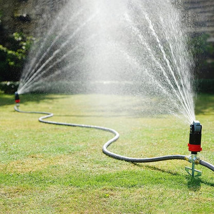 Eden 94143 Multi-Pattern Sprinkler Plus One-Direction Misting System with Metal Sprike Set; Gear Drive, Heavy Duty, Gardening Watering System, Garden&Lawns, 5 Pattern, Coverage up to 3737sq.ft