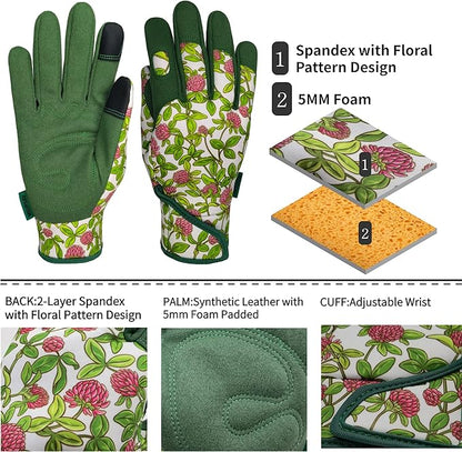 Thorn Proof&Puncture Resistant Gardening Gloves with Grip,Garden Gloves for Women, Leather Work Gloves,Gifts