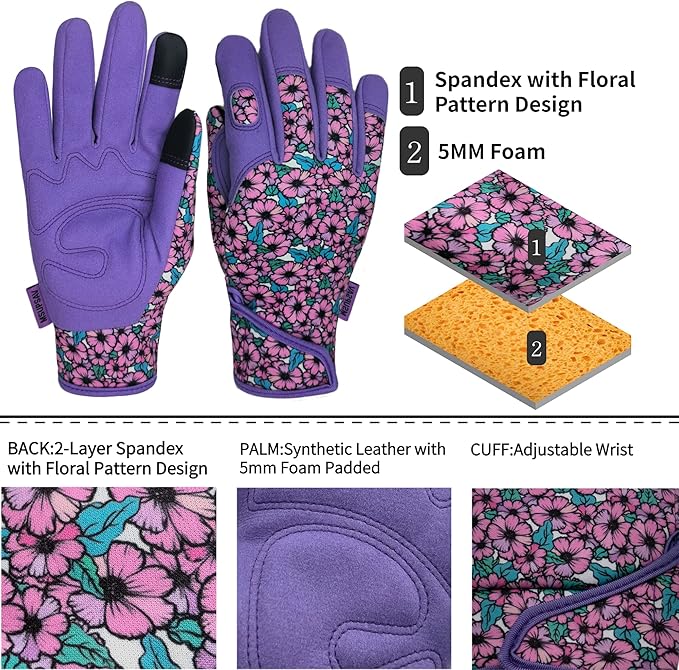 Thorn Proof&Puncture Resistant Gardening Gloves with Grip,Garden Gloves for Women, Leather Work Gloves,Gifts