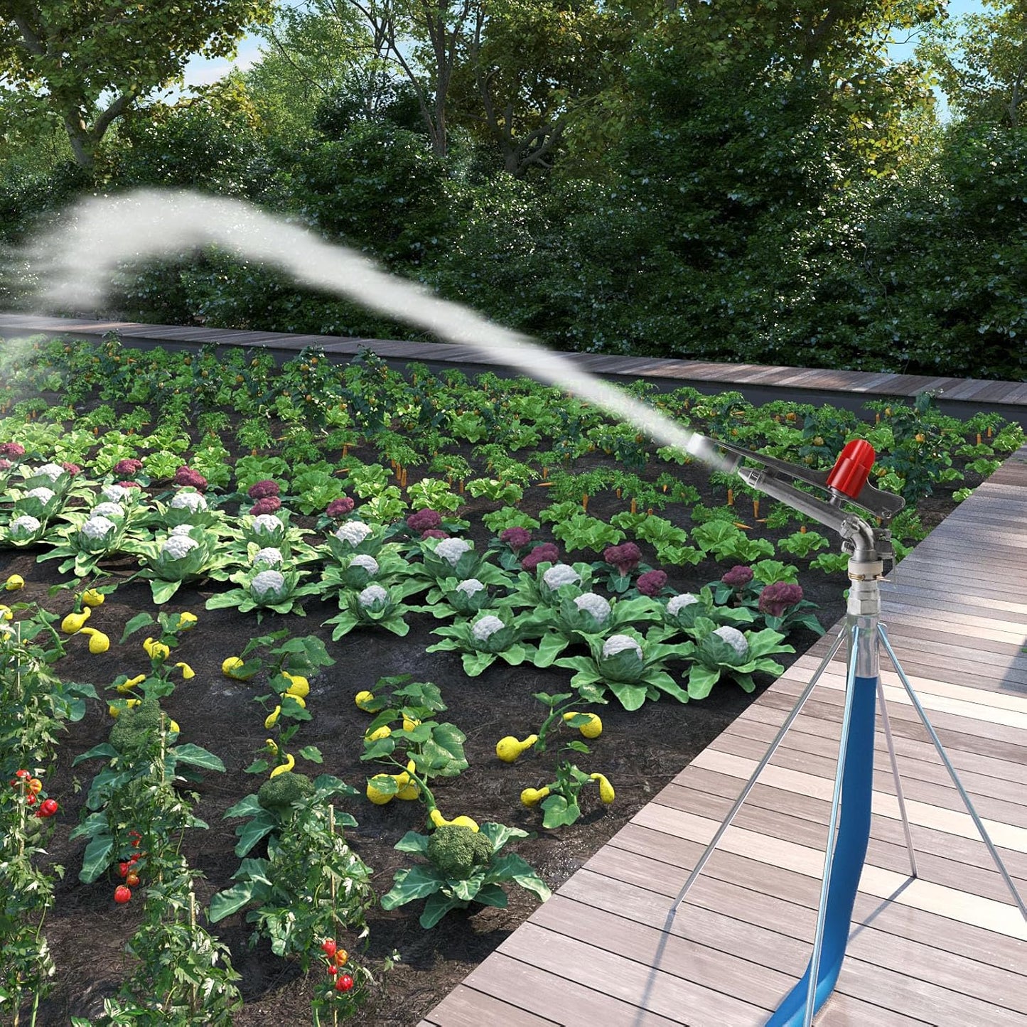 2 Pack 1.5 inch Irrigation Sprinklers, Agriculture Farm Large-Area Irrigation Spray Gun Sprinkler, 360° Adjustable Watering Sprayer Gun