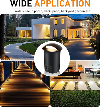 CLOUDY BAY [6 Pack] 5W Well Lights Low Voltage Landscape Lighting,12V-24V Waterproof Outdoor Side-lit Light,27-50K 5CCT In Ground Lights for Fence Pathway Deck, IP67 Rating, ORB,Transformer Excluded