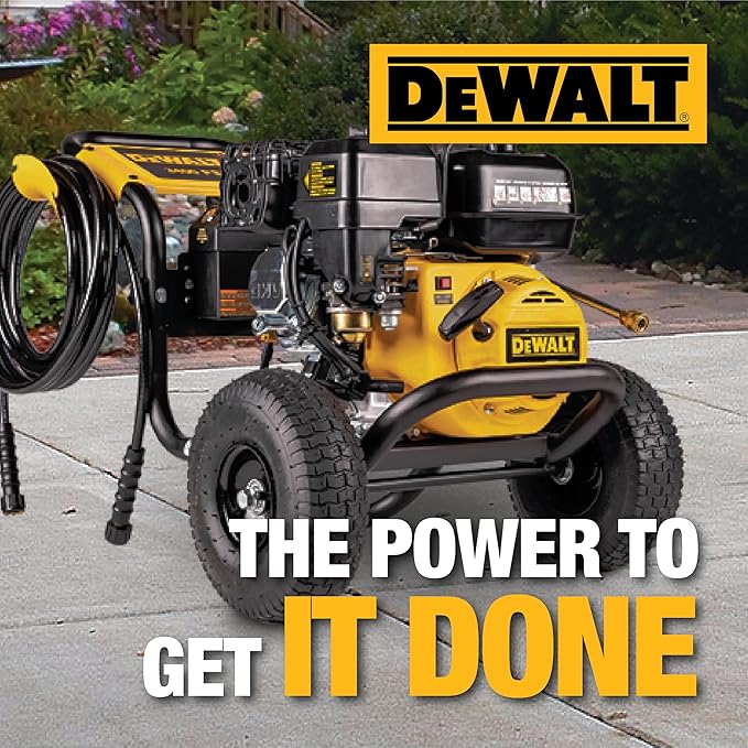 DeWalt DXPW3425E-S 3400 PSI Gas Pressure Washer, 2.5 GPM Axial Cam Pump, 208cc Recoil with Electric Start Engine, Spray Gun and Wand, 5 QC Nozzles, 5/16-in. x 25-ft. Hose, 49-State