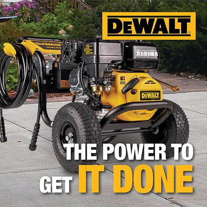 DeWalt DXPW3425E-S 3400 PSI Gas Pressure Washer, 2.5 GPM Axial Cam Pump, 208cc Recoil with Electric Start Engine, Spray Gun and Wand, 5 QC Nozzles, 5/16-in. x 25-ft. Hose, 49-State