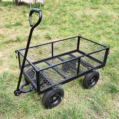 Wagon with Removable Sides Can be Used in Farms, Warehouses etc l Garden Dump cart- A Must-Have for Your Dream Garden Garden Essential- Dump cart Solid Wheels (Black Solid Wheels)