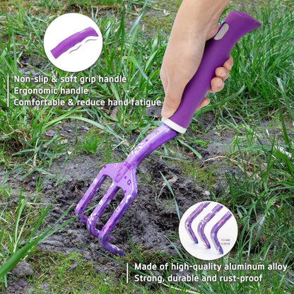 Gardening Gifts for Women, Garden Tool Set, Heavy Duty Gardening Hand Tools with Garden Tool Bag, Purple