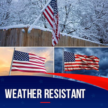 2X3 American Flag for Outside | American Flag Made in USA Heavy Duty American Flags for Outside 2X3 with Embroidered Stars and Sewn Stripes - All Weather US
